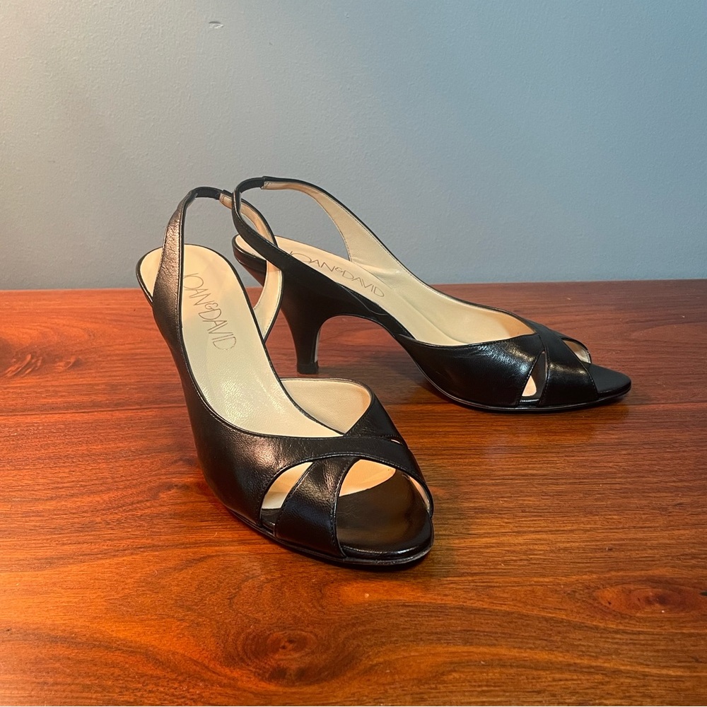 Joan & David Black Slingback Heels Size 7.5